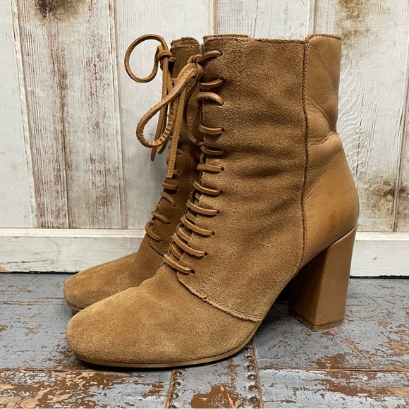 Invito Lace Up Heel Booties - Picture 1 of 13
